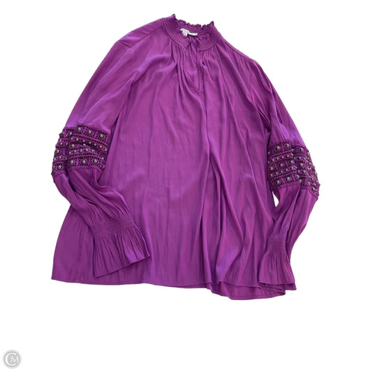 Blouse Long Sleeve By Chicos In Purple, Size: 2