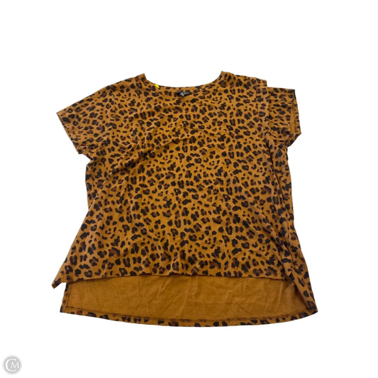 Top Short Sleeve Basic By Lucky Brand In Animal Print, Size: Xl
