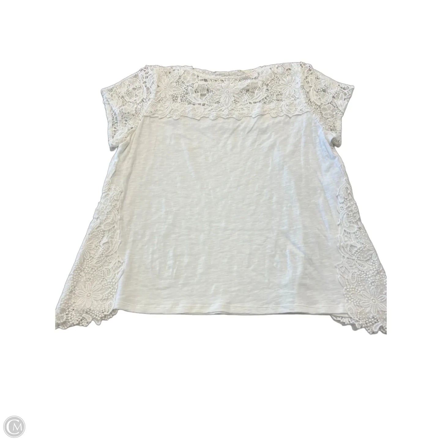 Top Short Sleeve By Clothes Mentor In White, Size: 1x