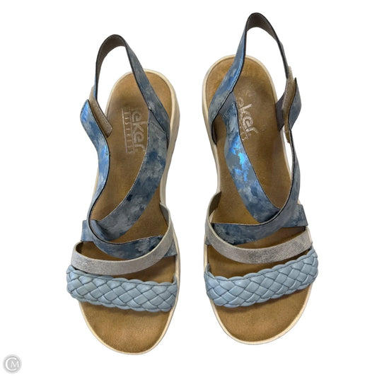 Sandals Heels Platform By Riekers In Blue, Size: 9.5