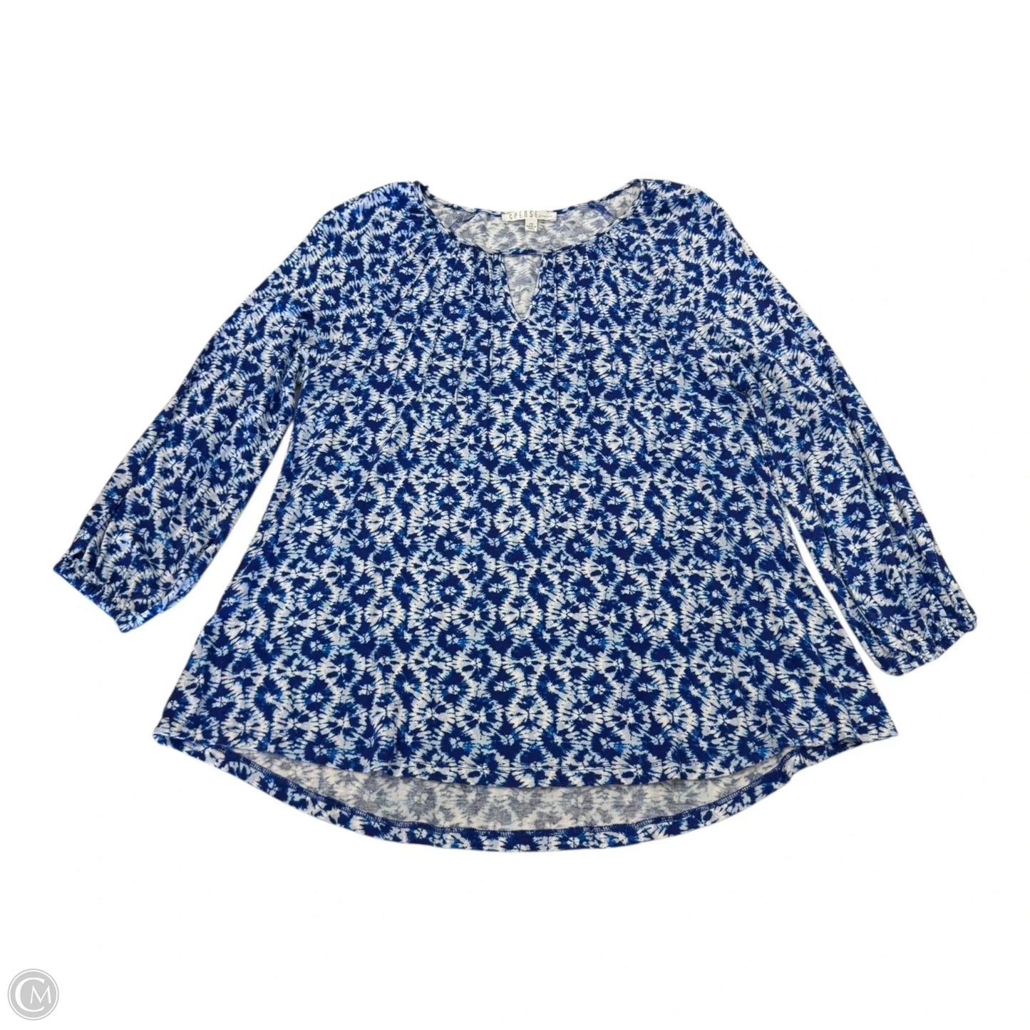 Top 3/4 Sleeve By Spense In Blue, Size: S