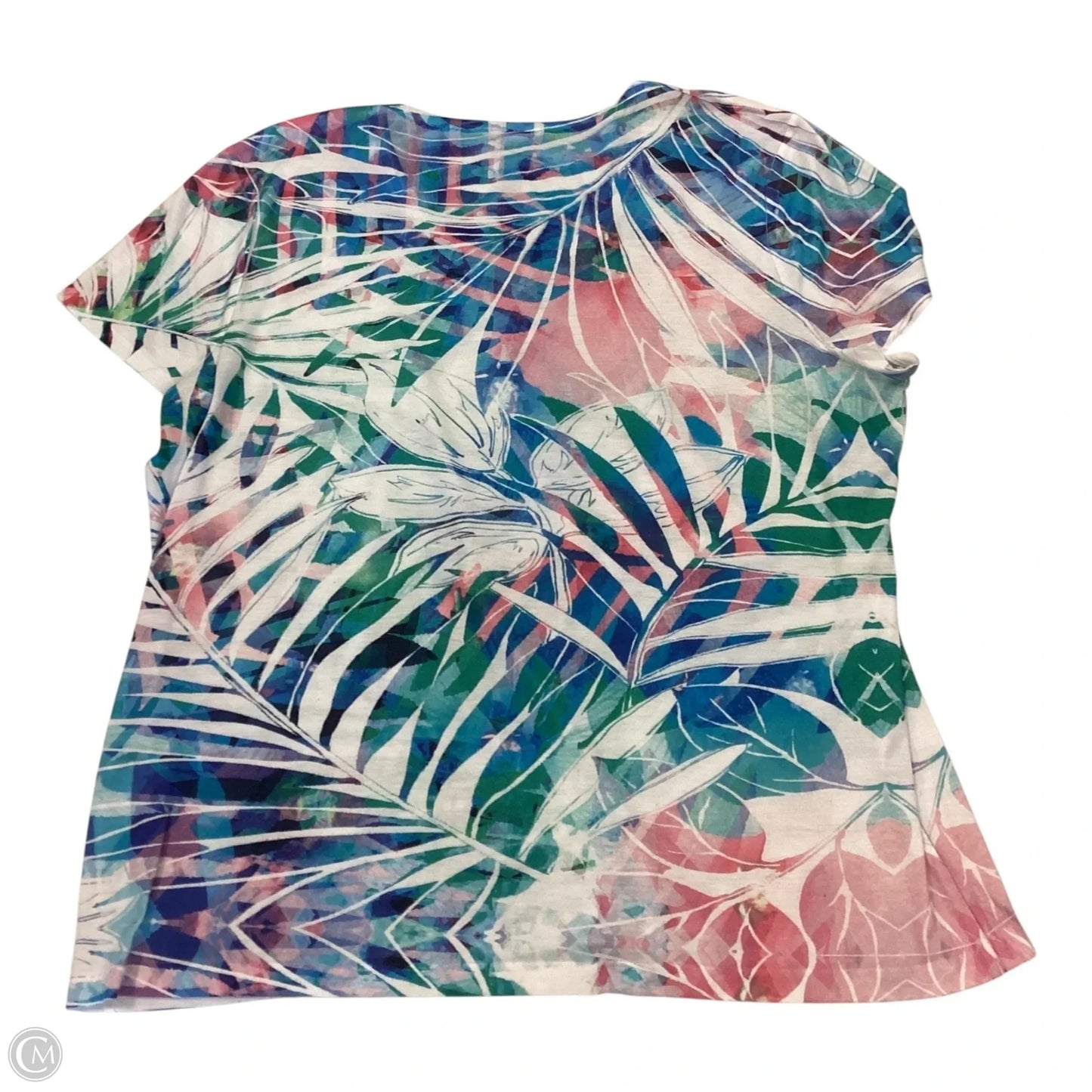 Top Short Sleeve By Chicos In Blue & Pink, Size: 3 xlarge