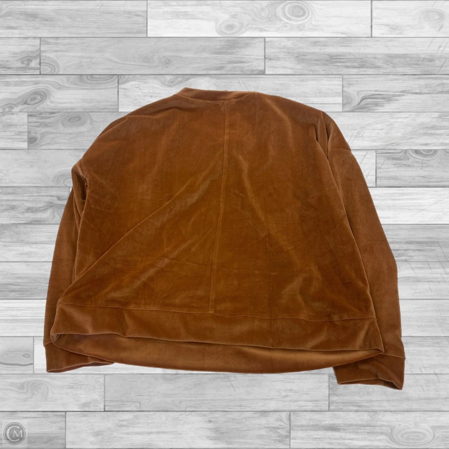 Top Long Sleeve By Cable And Gauge In Brown, Size: L