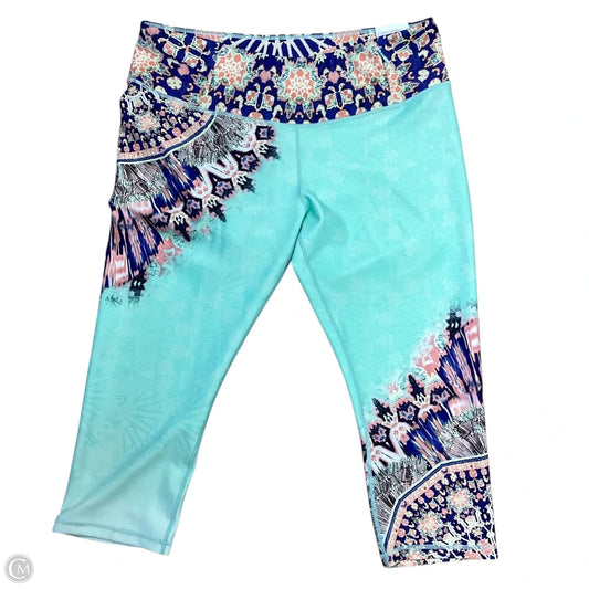 Athletic Capris By Calia In Green & Pink, Size: Xl