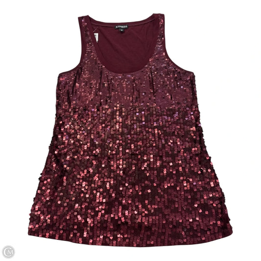 Top Sleeveless By Express In Maroon, Size: Xs