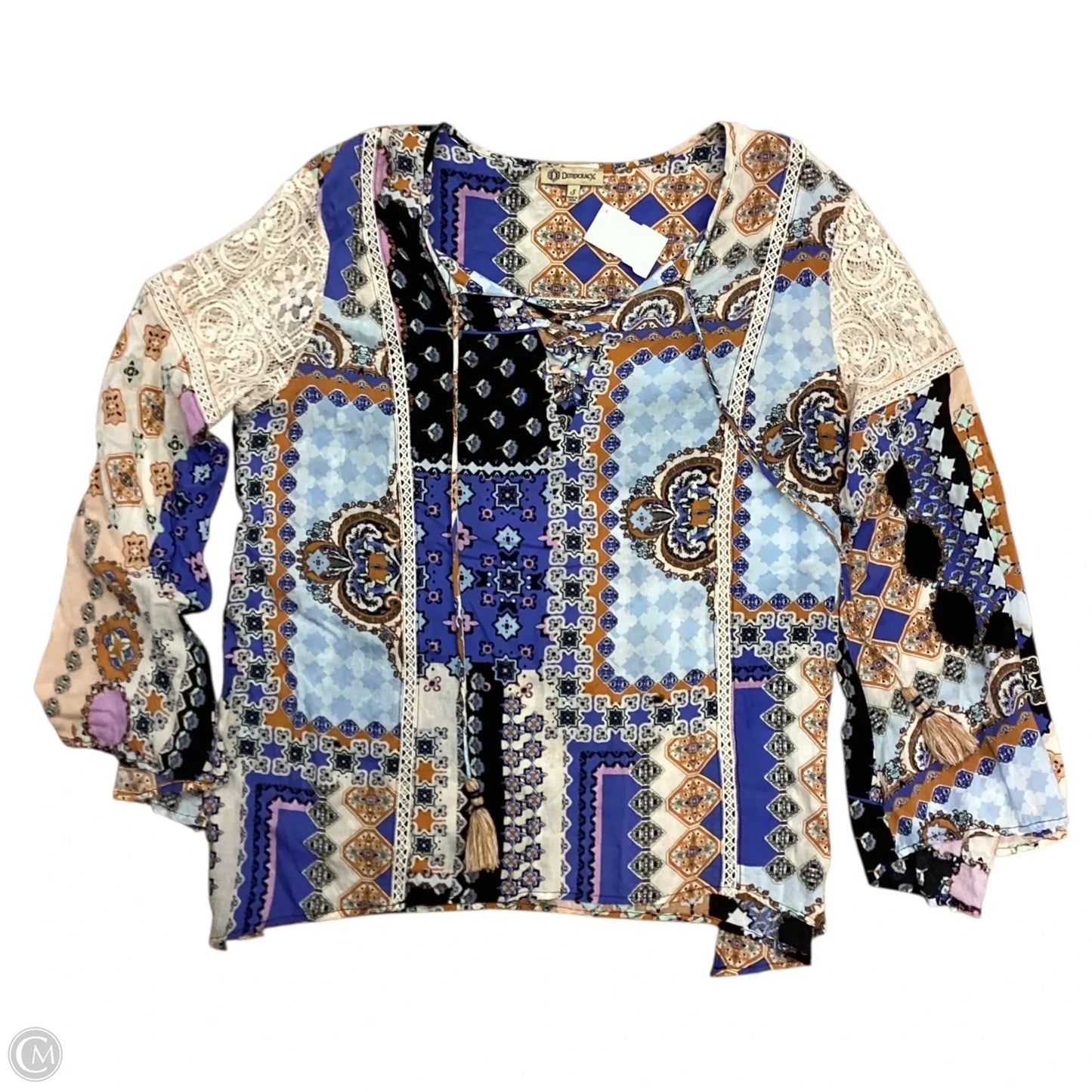 Top Long Sleeve By Democracy In Multi-colored, Size: S