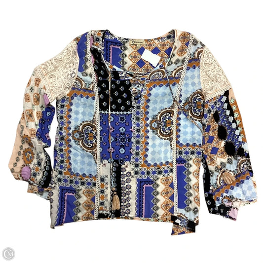 Top Long Sleeve By Democracy In Multi-colored, Size: S