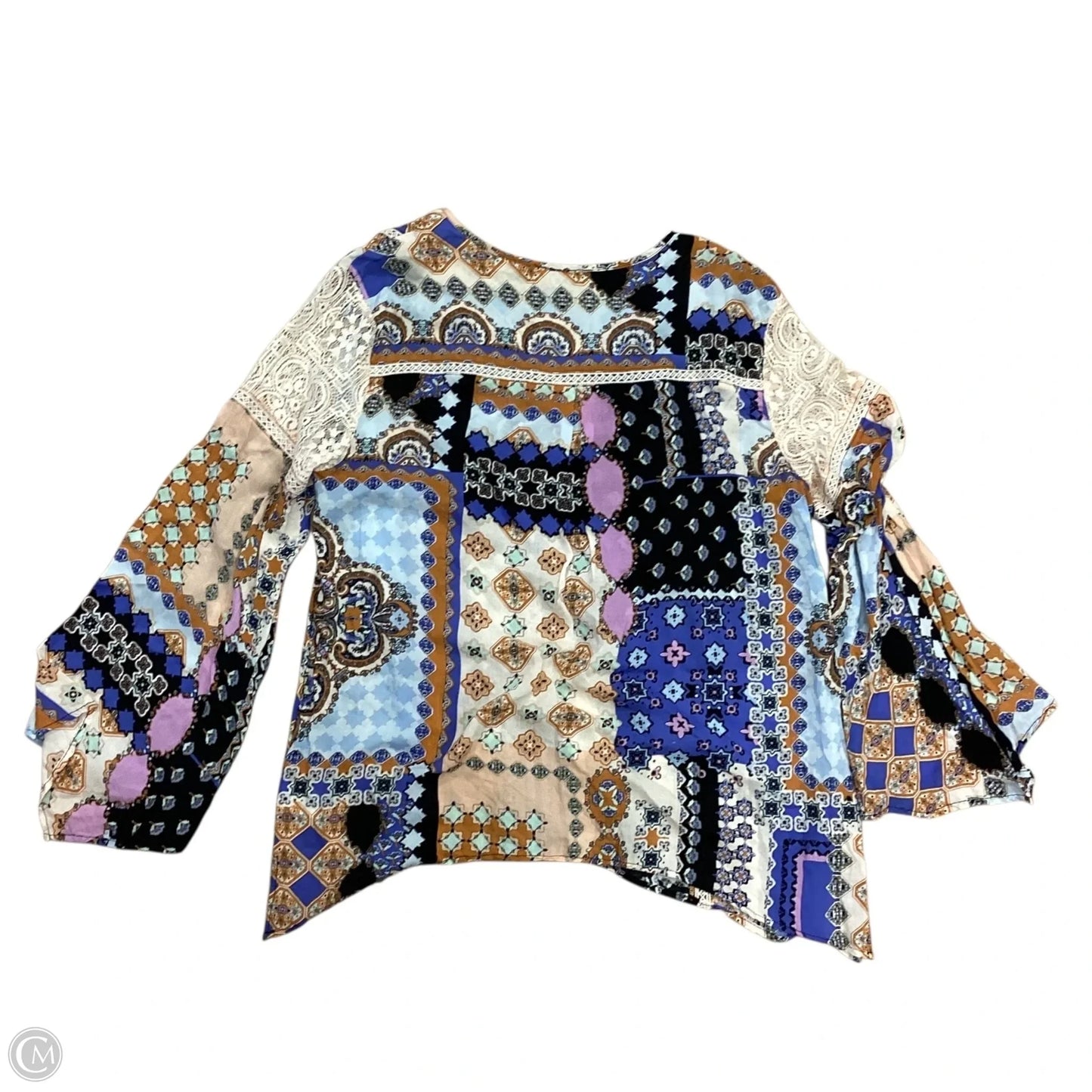 Top Long Sleeve By Democracy In Multi-colored, Size: S