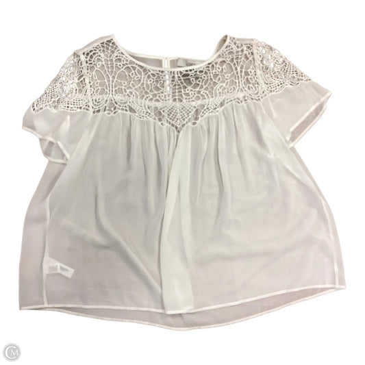 Top Short Sleeve By Loft In White, Size: L