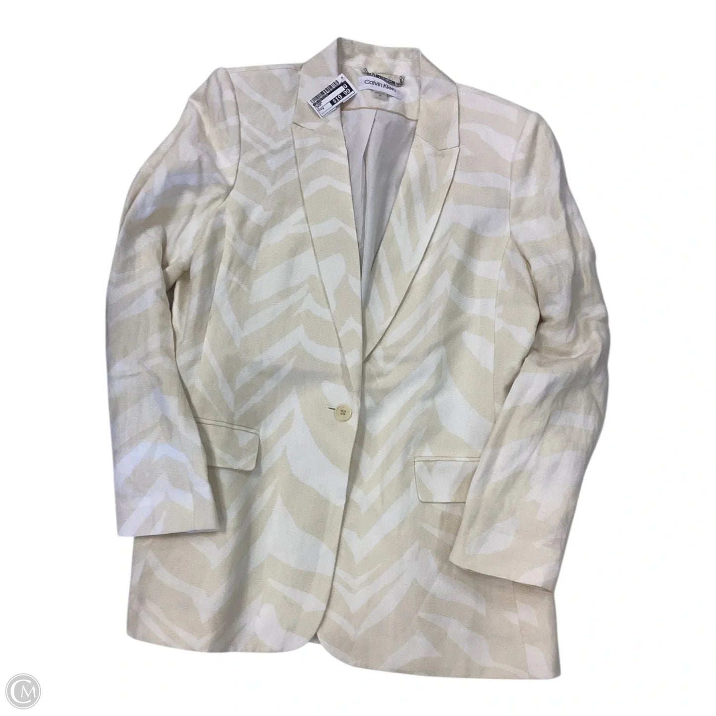 Blazer By Calvin Klein In Cream, Size: M