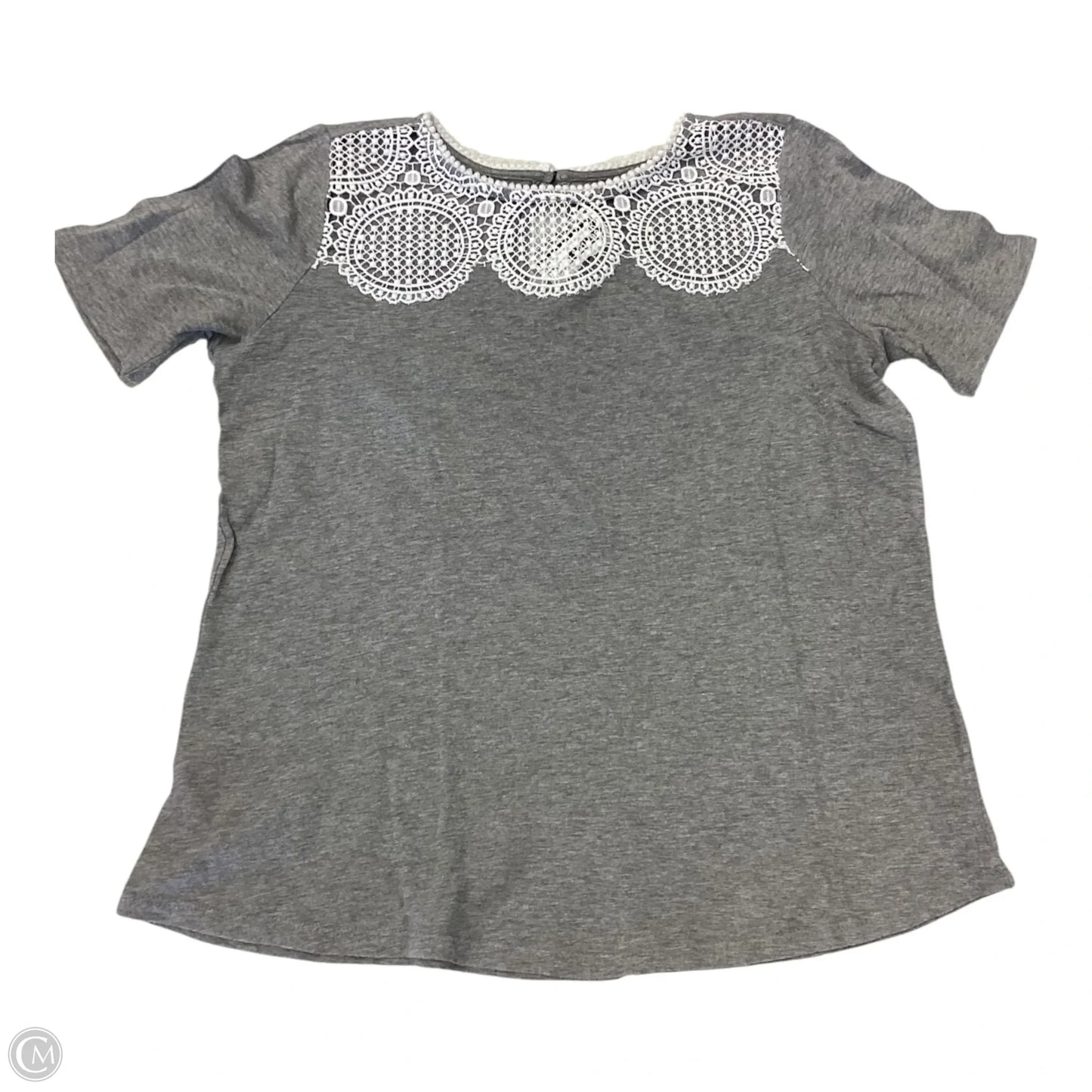 Top Short Sleeve By Loft In Grey, Size: Xs