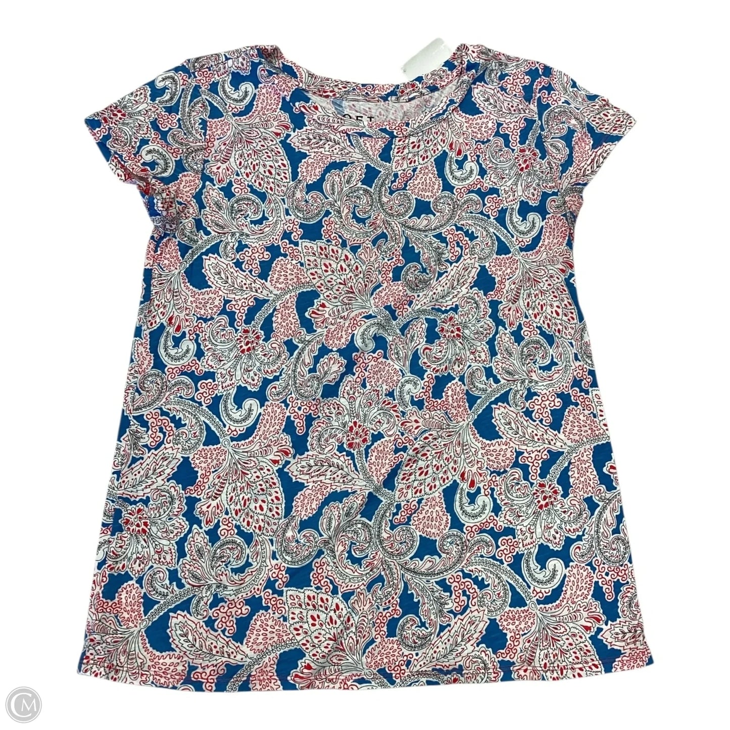 Top Short Sleeve By Loft In Red & White, Size: Xs