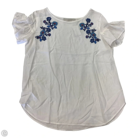 Top Short Sleeve By Loft In White, Size: S