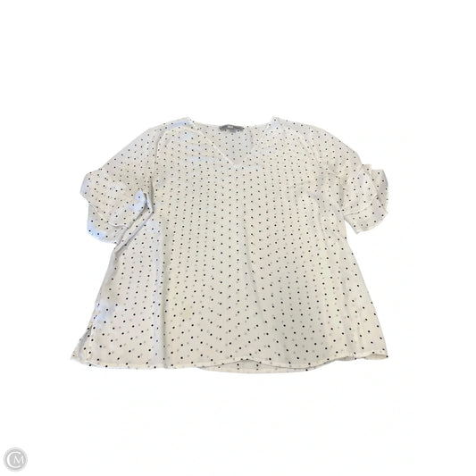 Top Short Sleeve By Loft In Polkadot Pattern, Size: L
