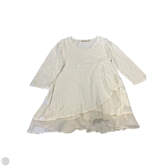 Top 3/4 Sleeve By Soft Surroundings In Cream, Size: M