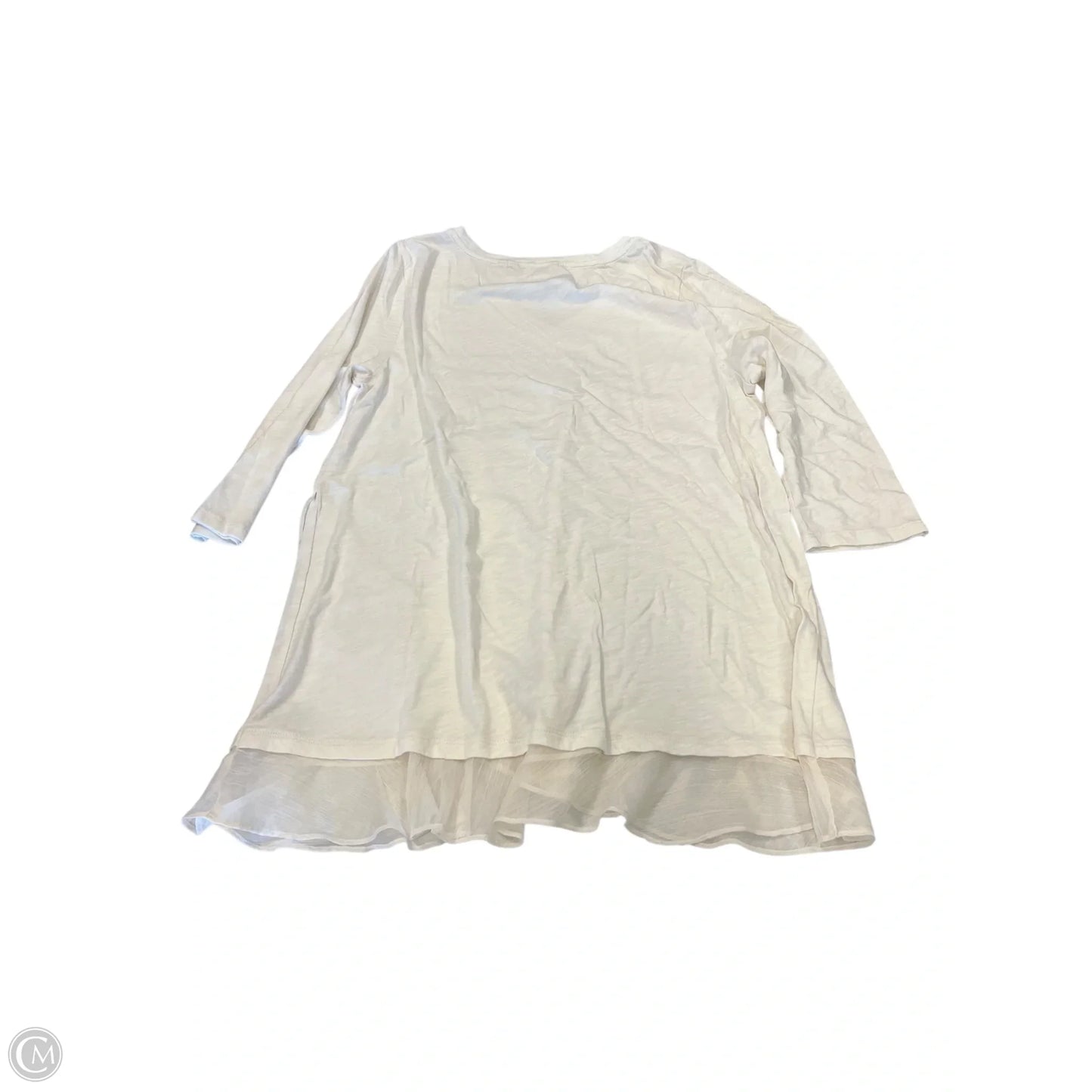 Top 3/4 Sleeve By Soft Surroundings In Cream, Size: M