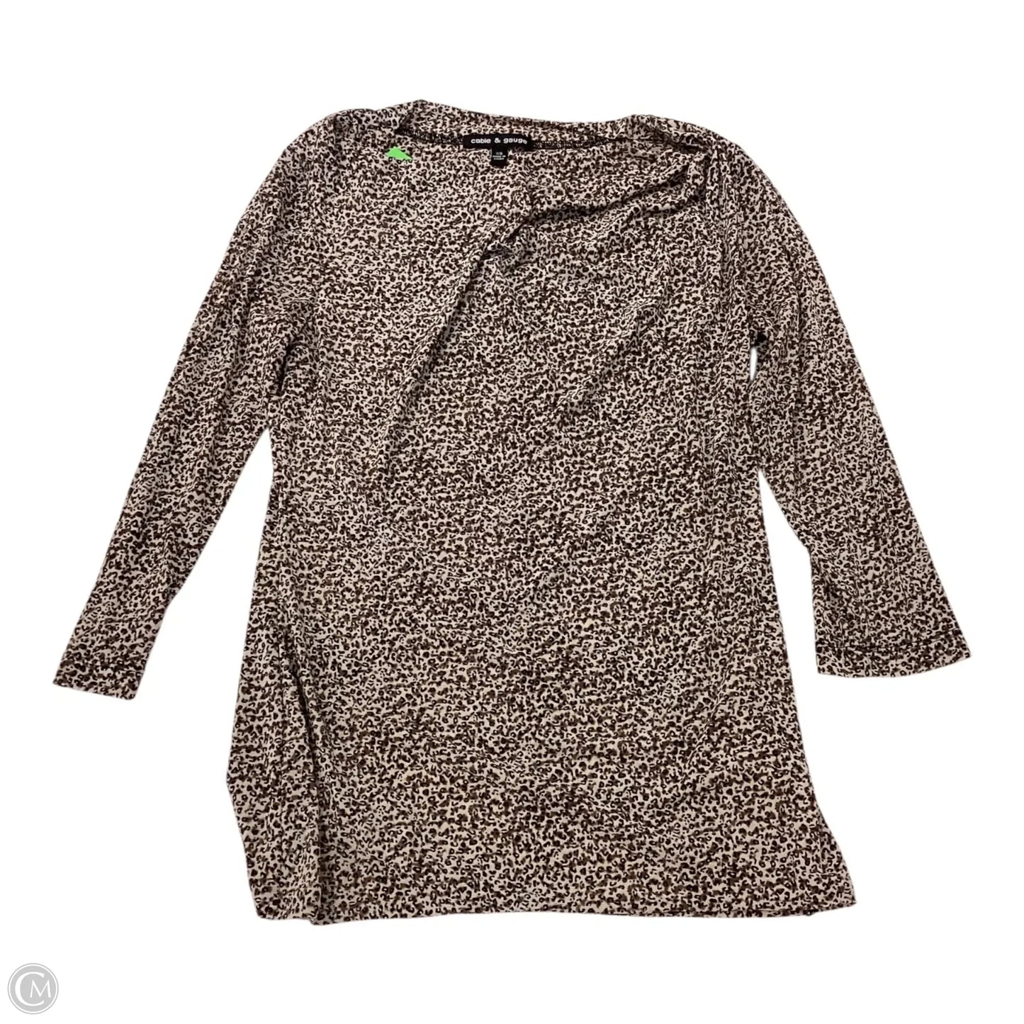 Top 3/4 Sleeve By Cable And Gauge In Brown, Size: Xs