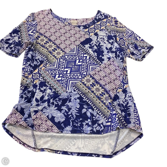 Top Short Sleeve By Chicos In Multi-colored, Size: L