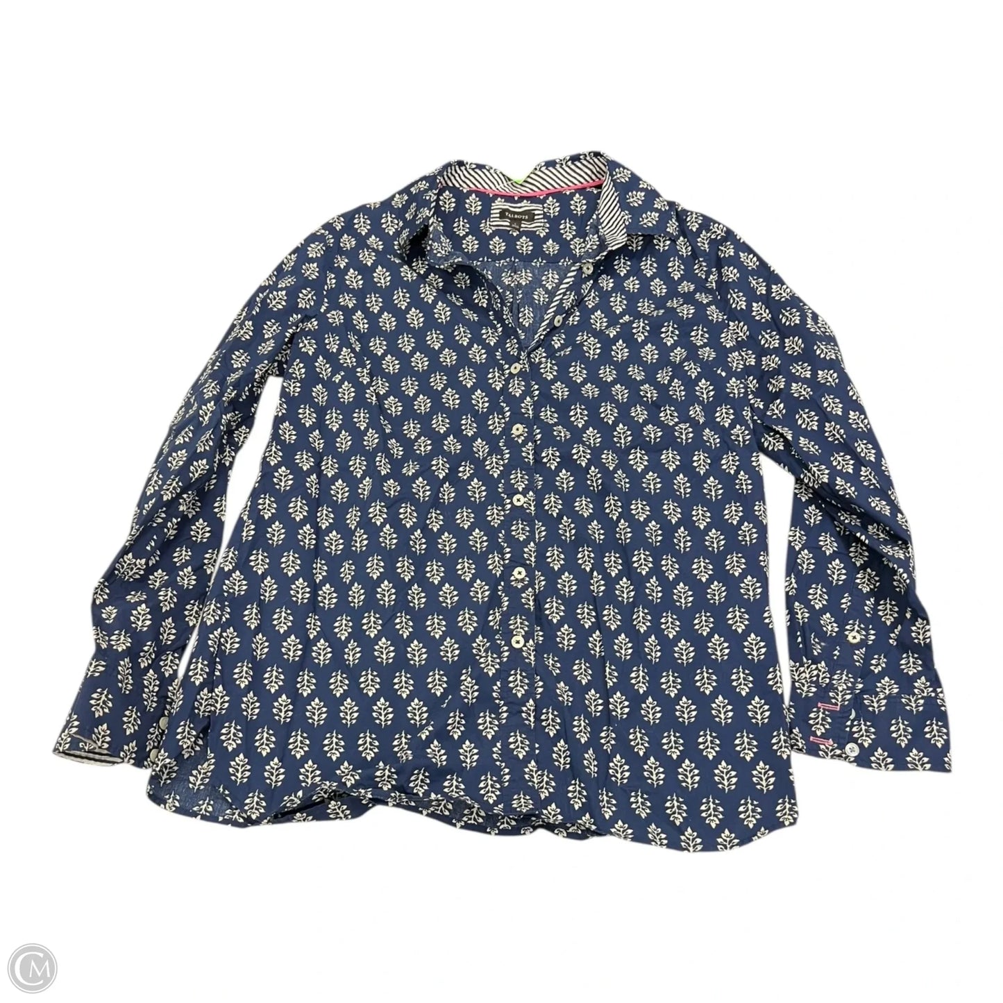 Top Long Sleeve By Talbots In Navy, Size: L
