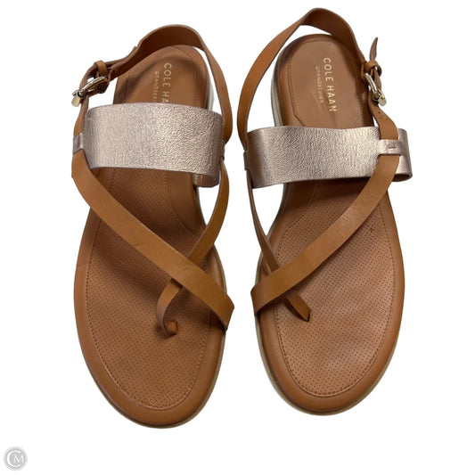 Sandals Flats By Cole-haan In Gold & Tan, Size: 9.5