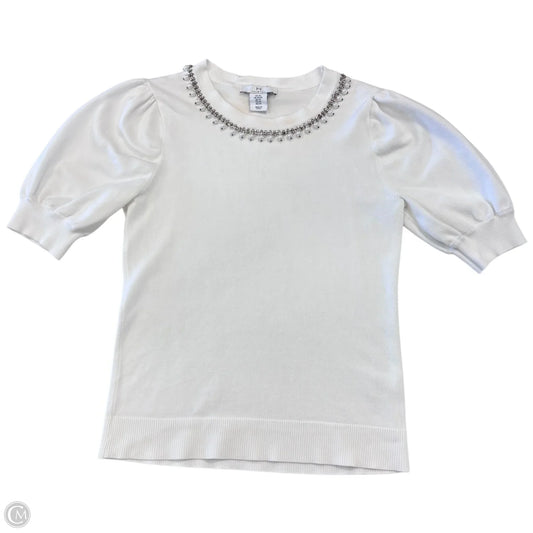 Top Short Sleeve Designer By Halston In White, Size: Xs