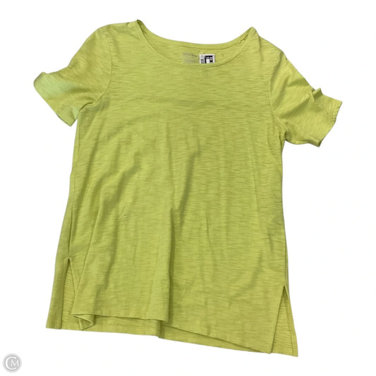 Top Short Sleeve By Chicos In Lime Green
