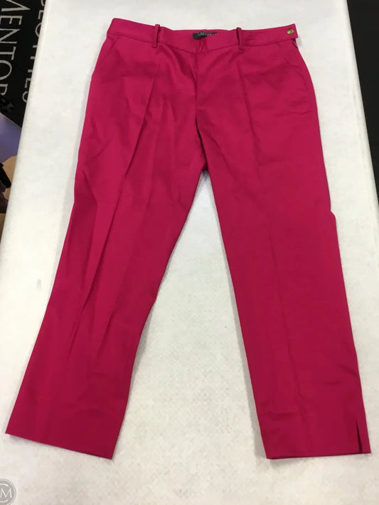 Pants Cropped By Lauren By Ralph Lauren In Pink, Size: 14p