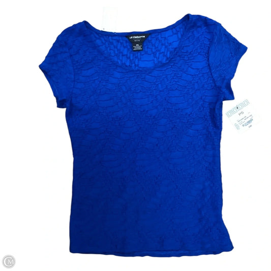 Top Short Sleeve By Liz Claiborne In Blue, Size: Sp