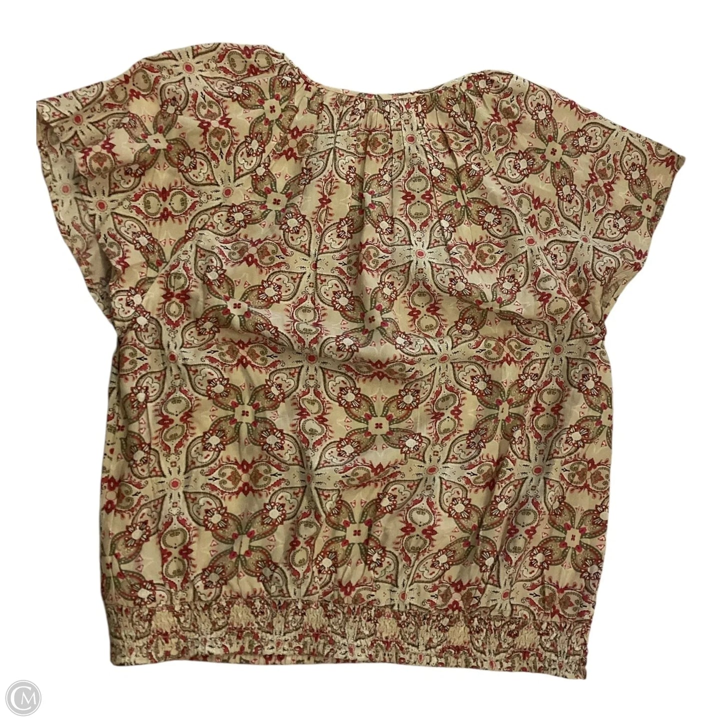 Top Short Sleeve By Loft In Floral Print, Size: Lp