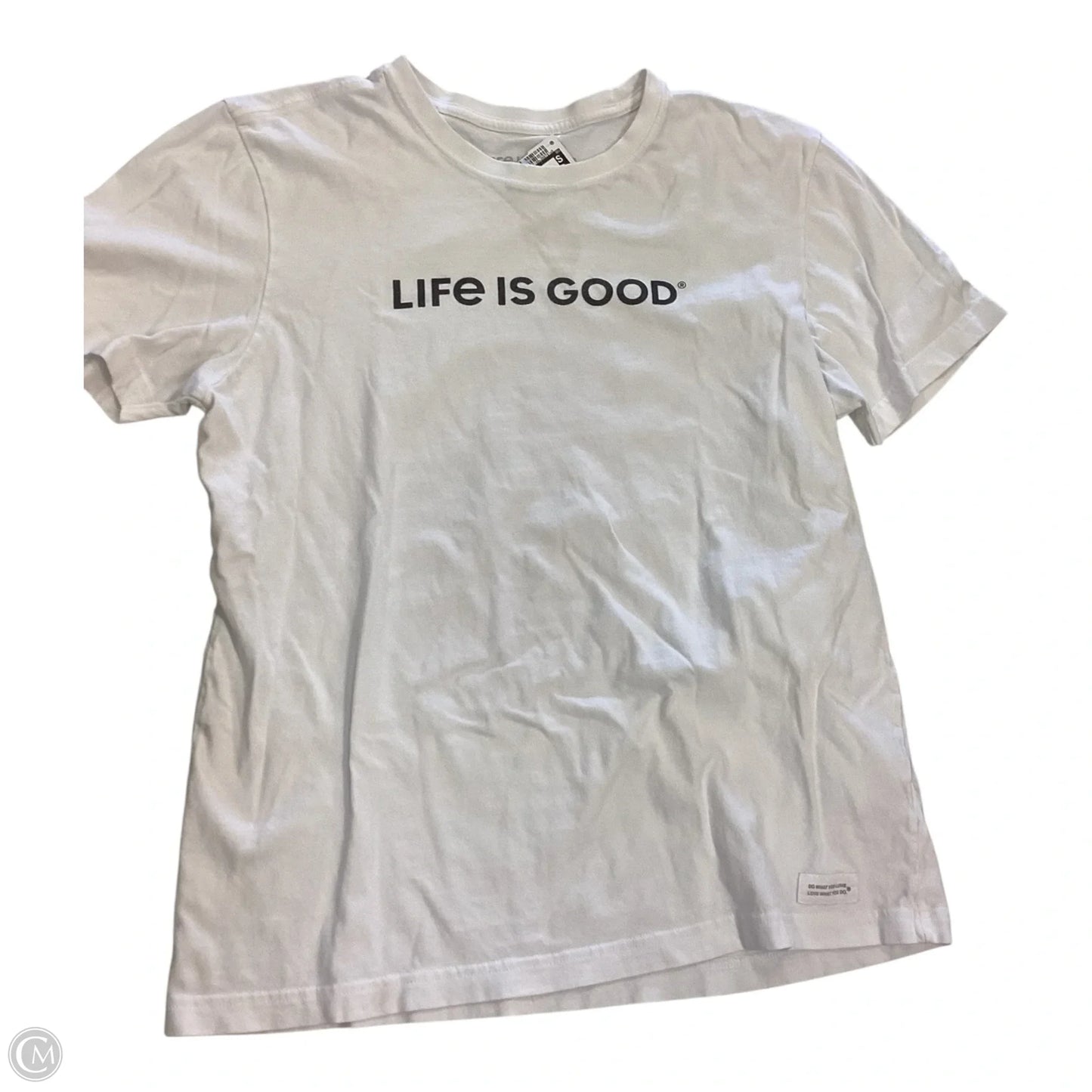 Top Short Sleeve By Life Is Good In White, Size: M