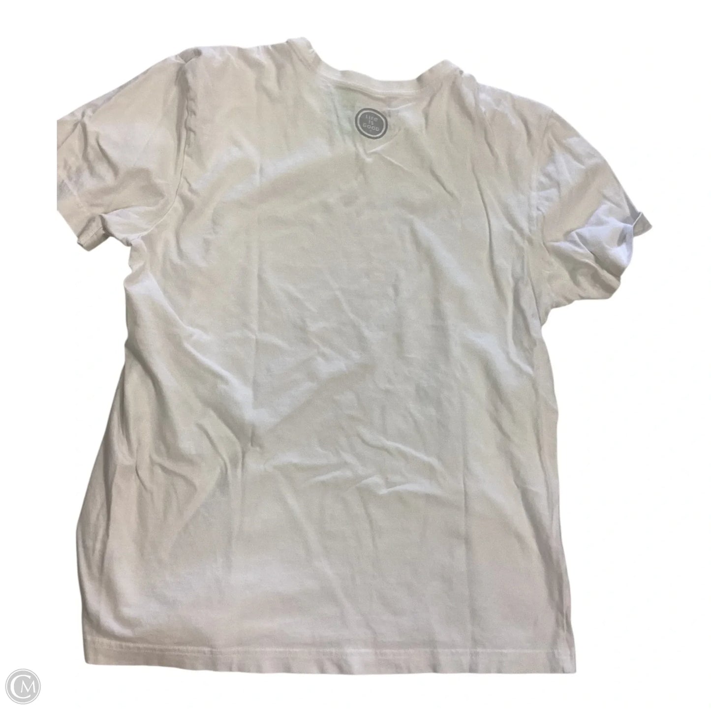 Top Short Sleeve By Life Is Good In White, Size: M