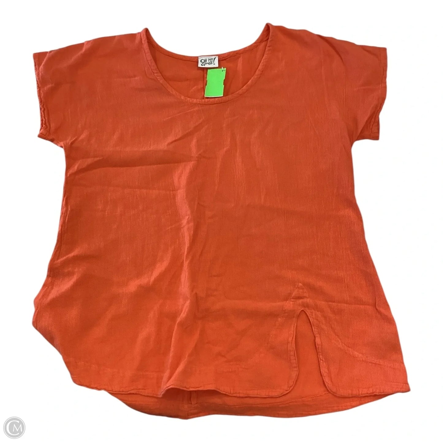Top Short Sleeve By Oh My Gauze In Orange, Size: S