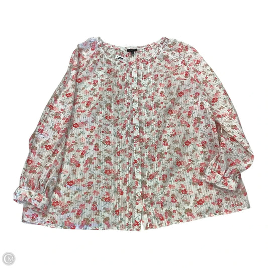 Top Long Sleeve By Talbots In Floral Print, Size: 2x
