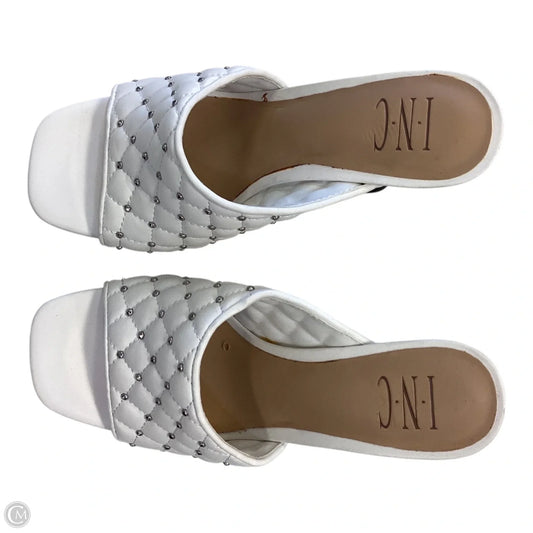 Sandals Heels Kitten By Inc In White, Size: 6.5