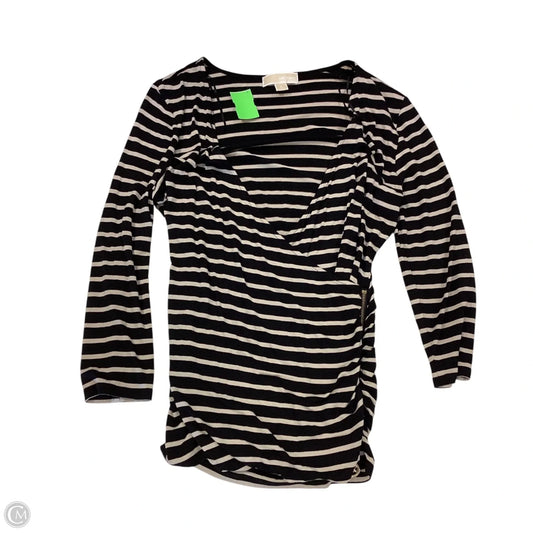 Top 3/4 Sleeve By Michael By Michael Kors In Striped Pattern, Size: S