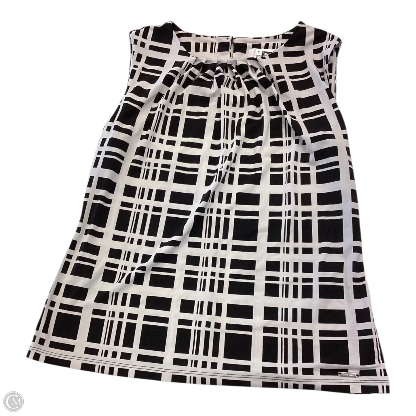 Top Sleeveless By Calvin Klein In Black & White, Size: M