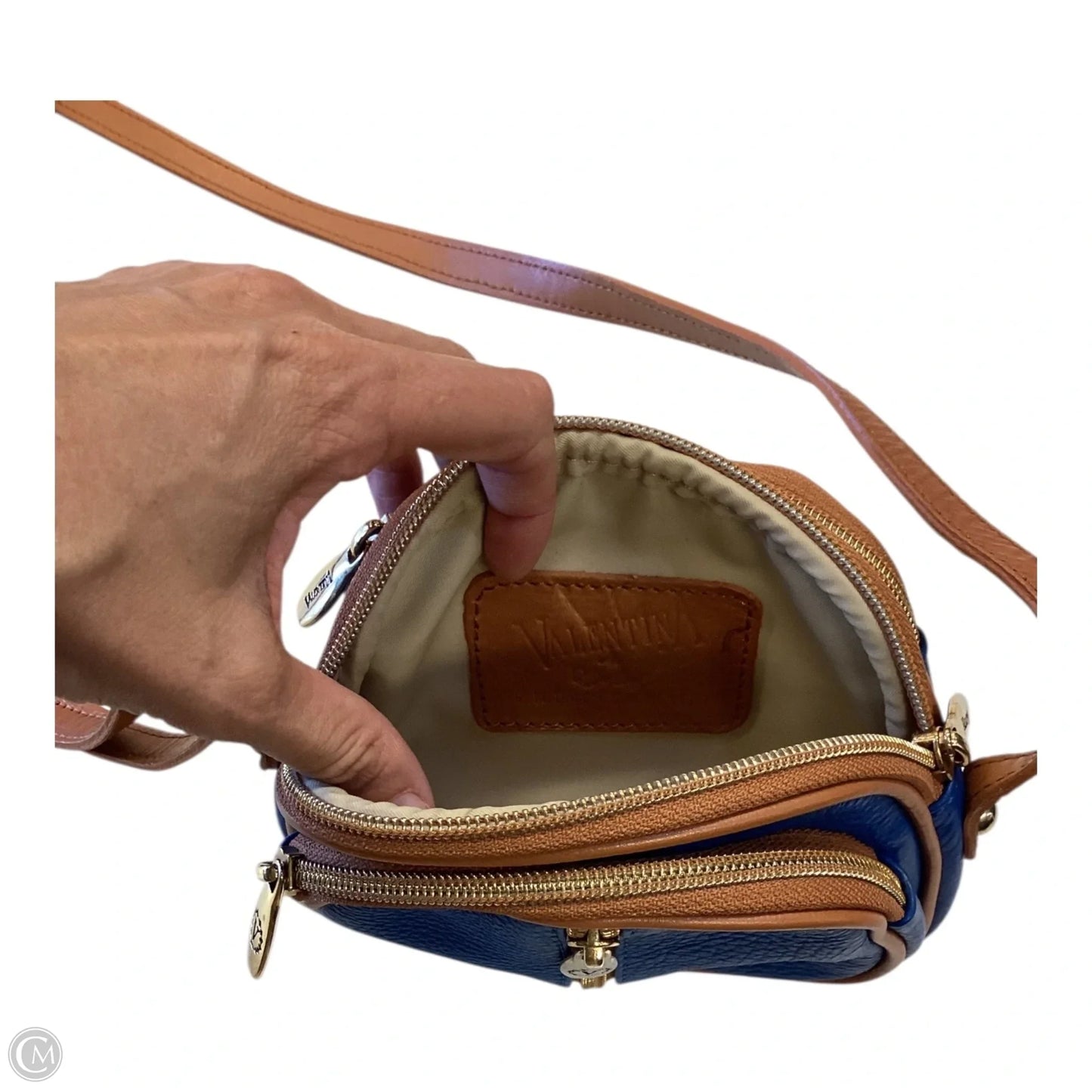 Crossbody Leather By Valentina, Size: Small