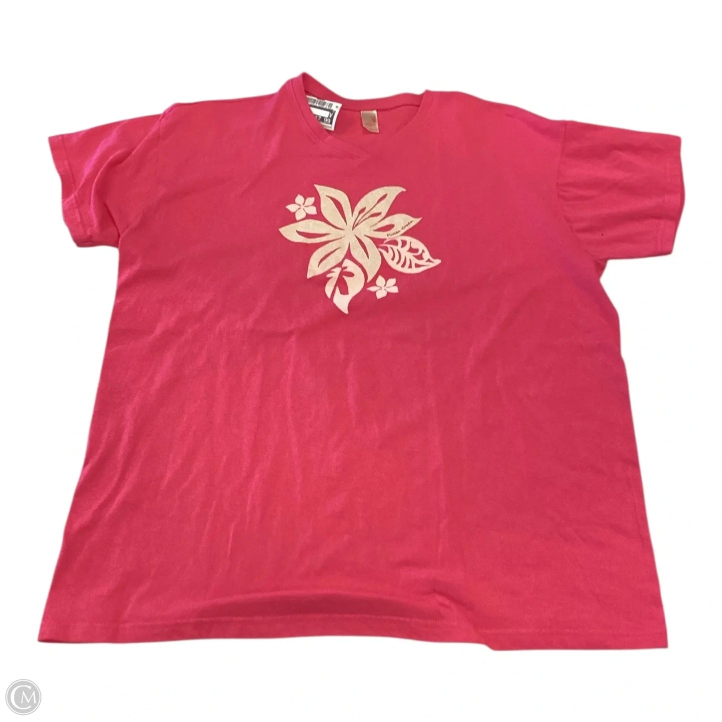 Top Short Sleeve By Anvil In Pink, Size: Xl