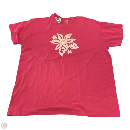 Top Short Sleeve By Anvil In Pink, Size: Xl