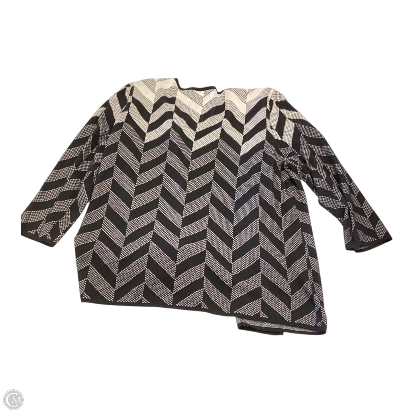 Cardigan By Kasper In Black & White, Size: Xl