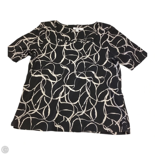 Top Short Sleeve By Chicos In Black & White, Size: L