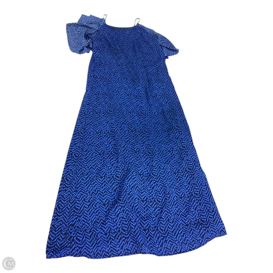 Dress Casual Maxi By Banana Republic In Black & Blue, Size: 12p