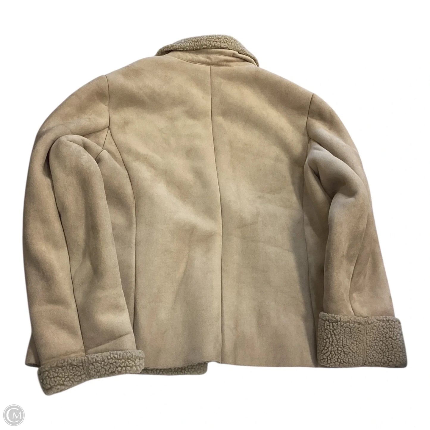 Jacket Fleece By Lands End In Tan, Size: L