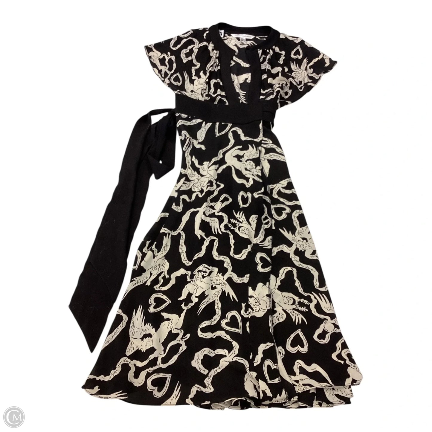 Dress Designer By Diane Von Furstenberg In Black & Cream, Size: 10