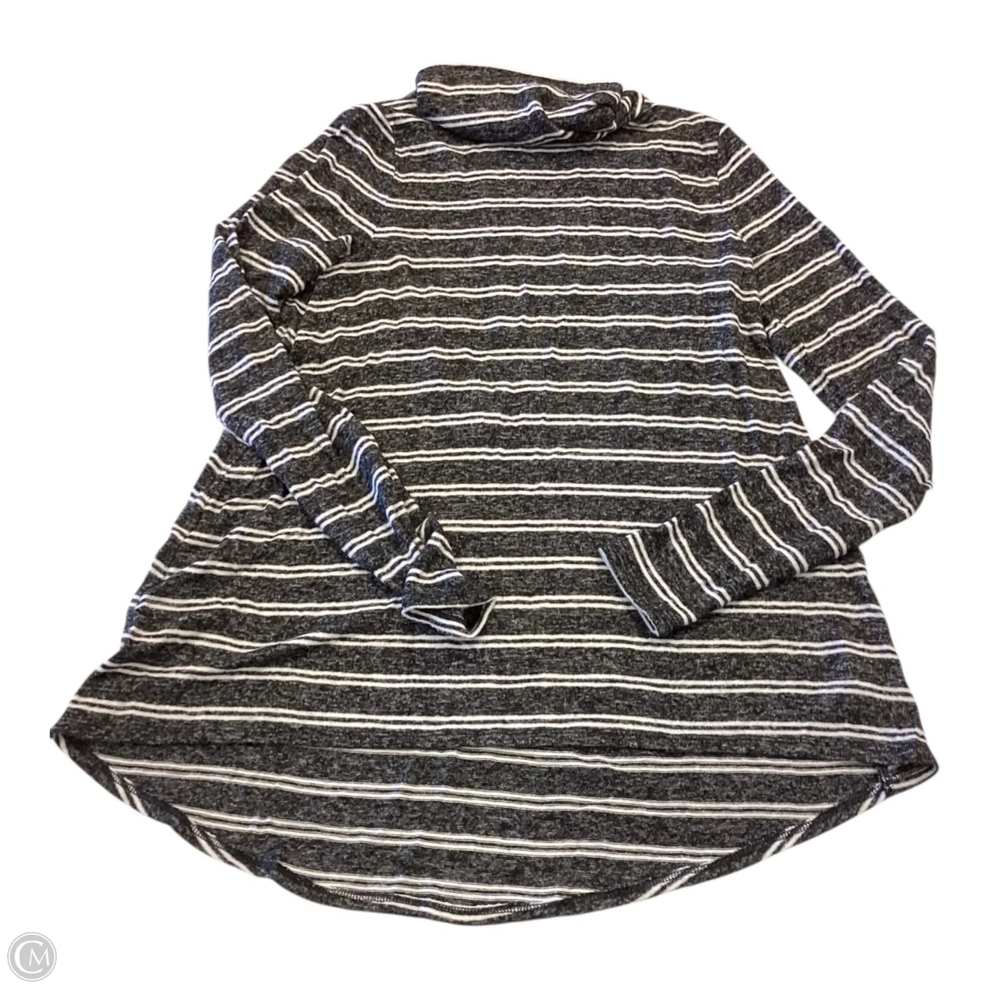 Top Long Sleeve By Merona In Grey & White, Size: S