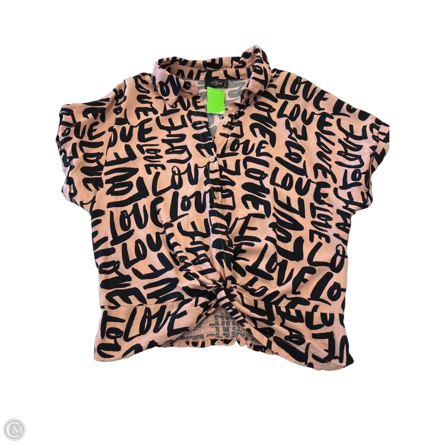 Top Short Sleeve By Clothes Mentor In Animal Print, Size: L
