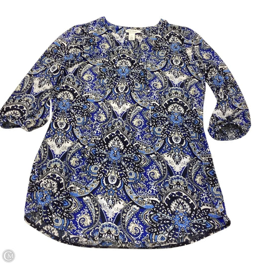 Blouse 3/4 Sleeve By White House Black Market In Blue, Size: M
