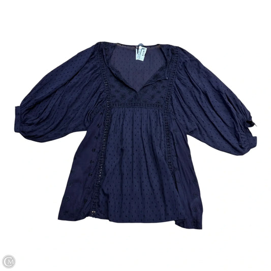 Blouse Short Sleeve By Free People In Purple, Size: L