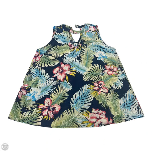 Top Sleeveless By Promesa In Tropical Print, Size: M