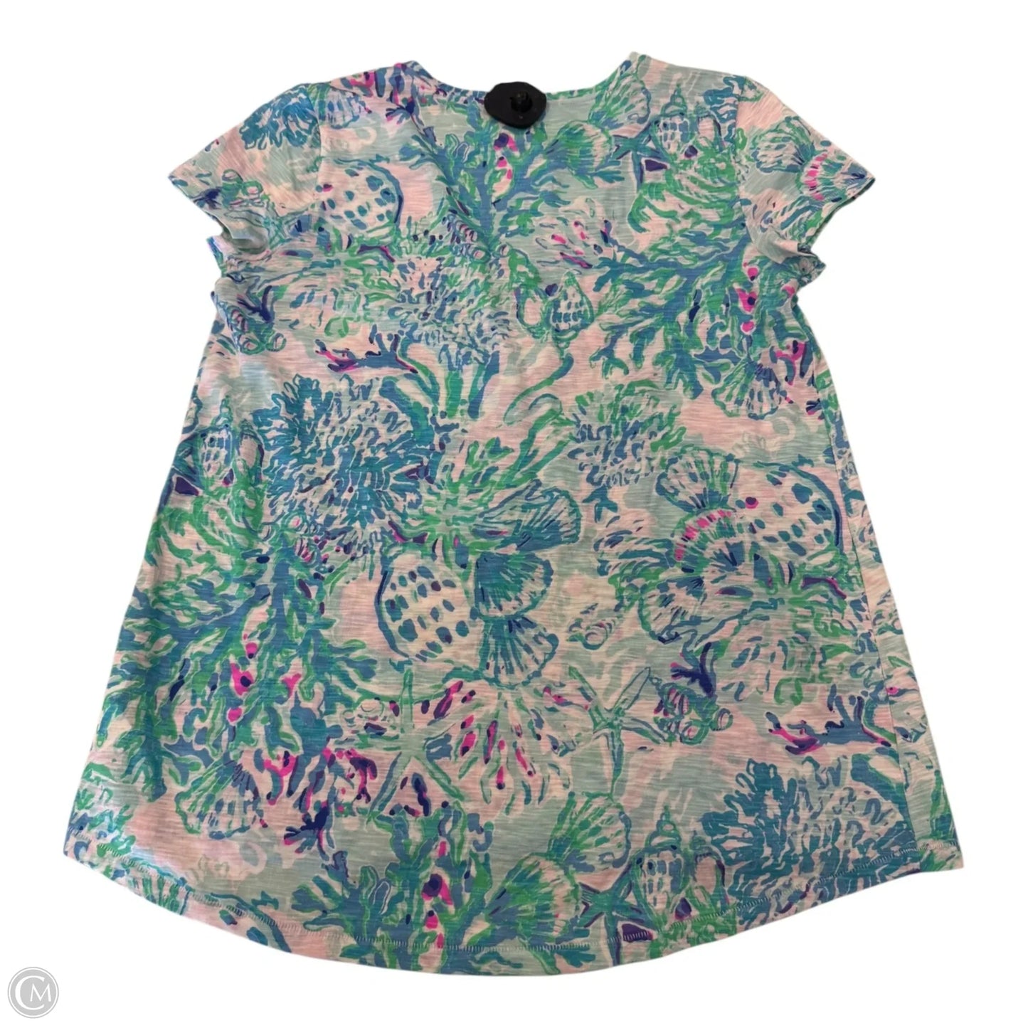 Top Short Sleeve Designer By Lilly Pulitzer In Blue, Size: S